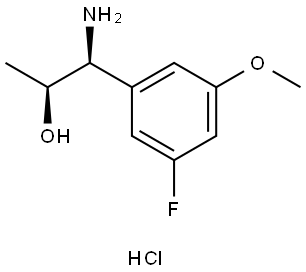 Benzeneethanol, β-amino-3-fluoro-5-methoxy-α-methyl-, hydrochloride (1:1), (αS,βS)- Struktur