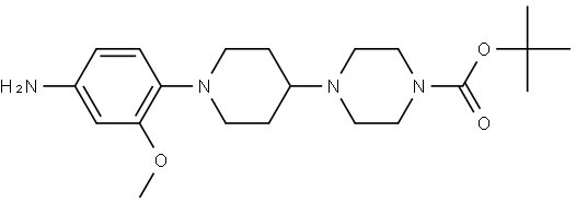 tert-Butyl 4-(1-(4-amino-2-methoxyphenyl)piperidin-4-yl)piperazine-1-carboxylate Struktur