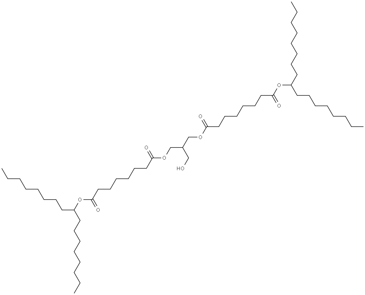 8,8'-di(heptadecan-9-yl) O'1,O1-(2-(hydroxymethyl)propane-1,3-diyl) di(octanedioate) Struktur