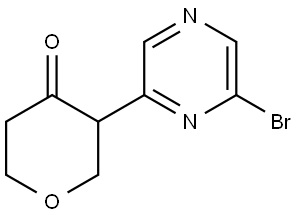 3-(6-bromopyrazin-2-yl)tetrahydro-4H-pyran-4-one Structure