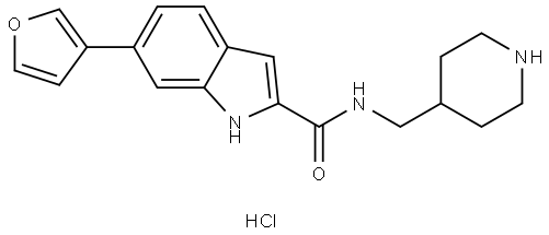 NS2B/NS3-IN-3 hydrochloride|6-(呋喃-3-基)-N-(哌啶-4-基甲基)-1H-吲哚-2-甲酰胺盐酸盐
