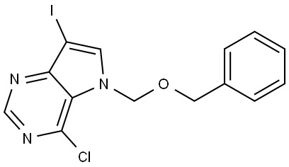 5H-Pyrrolo[3,2-d]pyrimidine, 4-chloro-7-iodo-5-[(phenylmethoxy)methyl]- Struktur