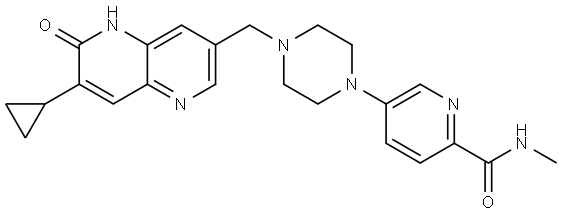 2-Pyridinecarboxamide, 5-[4-[(7-cyclopropyl-5,6-dihydro-6-oxo-1,5-naphthyridin-3-yl)methyl]-1-piperazinyl]-N-methyl-|化合物 PARP1-IN-28