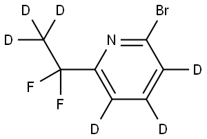2-bromo-6-(1,1-difluoroethyl-2,2,2-d3)pyridine-3,4,5-d3 Struktur