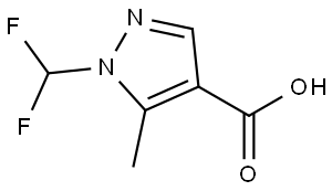 1-(difluoromethyl)-5-methyl-pyrazole-4-carboxylic acid Struktur
