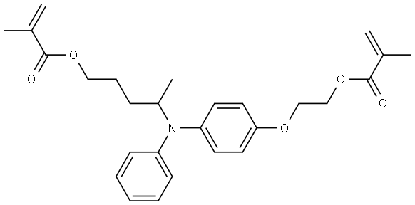4-((4-(2-(methacryloyloxy)ethoxy)phenyl)(phenyl)amino)pentyl methacrylate Struktur