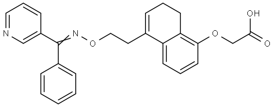 (Z)-[5-[2-[1-phenyl-1-(3-pyridyl)methylideneaminoxy]ethyl]-7,8-dihydronaphthalen-1-yloxy]acetic acid Struktur