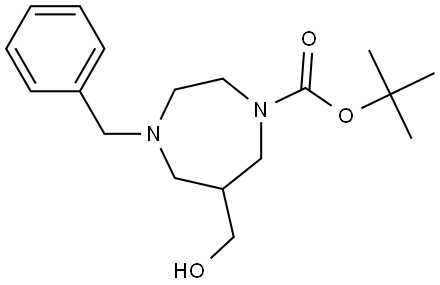tert-butyl 4-benzyl-6-(hydroxymethyl)-1,4-diazepane-1-carboxylate 结构式