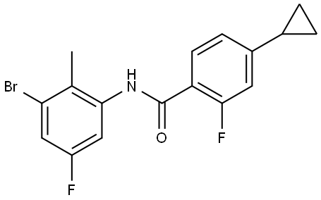 N-(3-溴-5-氟-2-甲基苯基)-4-环丙基-2-氟苯甲酰胺 结构式