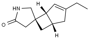 Spiro[bicyclo[3.2.0]hept-3-ene-6,3′-pyrrolidin]-5′-one, 3-ethyl-, (1R,3′S,5S)- Struktur