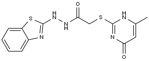 2-(4-HO-6-ME-PYRIMIDIN-2-YLSULFANYL)-ACETIC ACID N'-BENZOTHIAZOL-2-YL-HYDRAZIDE|