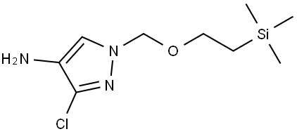 3-Chloro-1-((2-(trimethylsilyl)ethoxy)methyl)-1H-pyrazol-4-amine Struktur