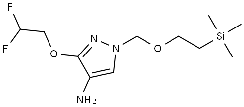 3-(2,2-Difluoroethoxy)-1-((2-(trimethylsilyl)ethoxy)methyl)-1H-pyrazol-4-amine Struktur