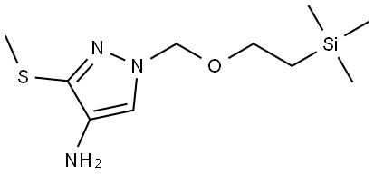 3-(Methylthio)-1-((2-(trimethylsilyl)ethoxy)methyl)-1H-pyrazol-4-amine Struktur