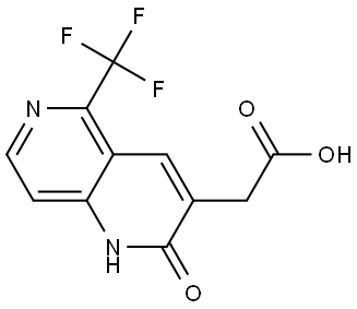 2-(2-Oxo-5-(trifluoromethyl)-1,2-dihydro-1,6-naphthyridin-3-yl)acetic acid Struktur