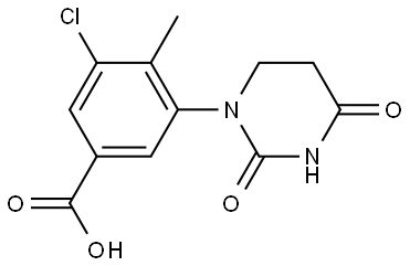 3-氯-5-(2,4-二氧代四氢嘧啶-1(2H)-基)-4-甲基苯甲酸 结构式