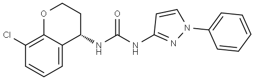 1-[(4S)-8-chlorochroman-4-yl]-3-(1-phenylpyrazol-3-yl)urea Struktur