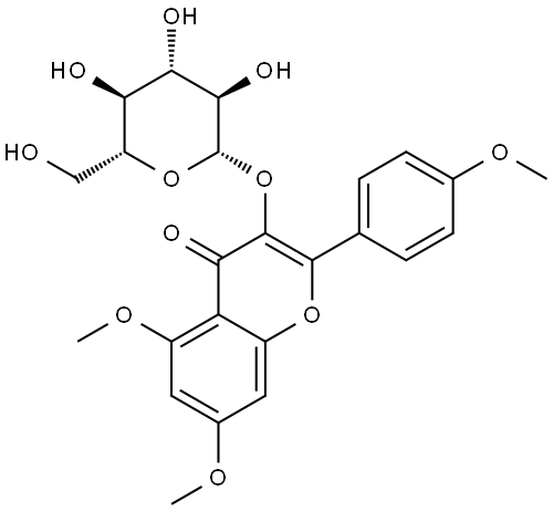 5,7,4'-dimethoxykaempferol 3-O-glucoside Structure