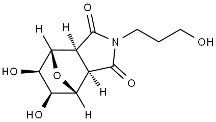 (3aR,4R,5S,6R,7S,7aS)-5,6-dihydroxy-2-(3-hydroxypropyl)hexahydro-1H-4,7-epoxyisoindole-1,3(2H)-dione Structure