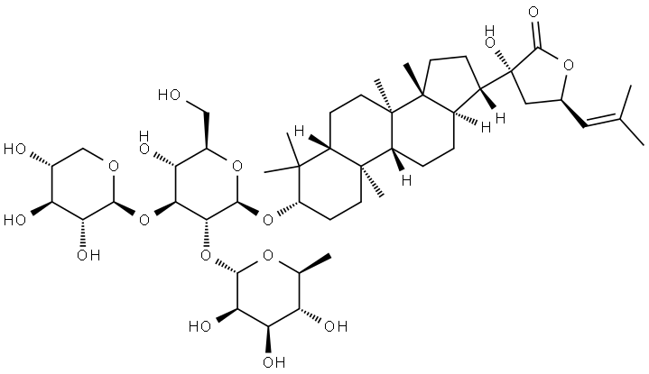 Dammar-24-en-21-oic acid, 3-[(O-6-deoxy-α-L-mannopyranosyl-(1→2)-O-[β-D-xylopyranosyl-(1→3)]-β-D-glucopyranosyl)oxy]-20,23-dihydroxy-, γ-lactone, (3β,20R,23R)-|绞股蓝皂苷PLSDZ2