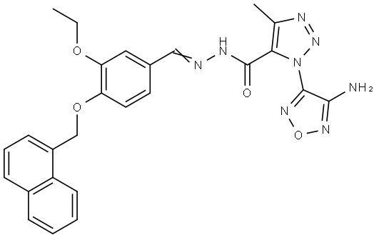 1-(4-AMINO-1,2,5-OXADIAZOL-3-YL)-N'-{(E)-[3-ETHOXY-4-(1-NAPHTHYLMETHOXY)PHENYL]METHYLIDENE}-4-METHYL-1H-1,2,3-TRIAZOLE-5-CARBOHYDRAZIDE|