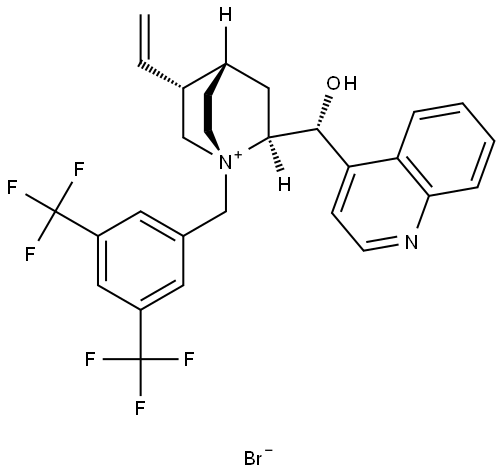(9R)-1-[[3,5-二(三氟甲基)苯基]甲基]-9-羟基金鸡纳溴铵, 947508-16-9, 结构式