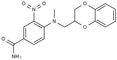 Benzamide, 4-[[(2,3-dihydro-1,4-benzodioxin-2-yl)methyl]methylamino]-3-nitro- Struktur