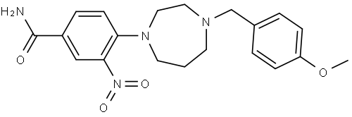 Benzamide, 4-[hexahydro-4-[(4-methoxyphenyl)methyl]-1H-1,4-diazepin-1-yl]-3-nitro- Struktur