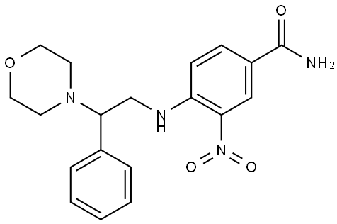 Benzamide, 4-[[2-(4-morpholinyl)-2-phenylethyl]amino]-3-nitro- Struktur