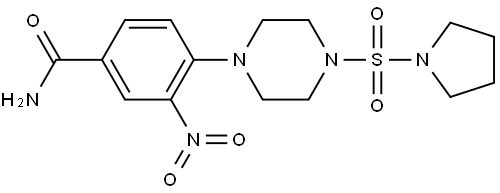 Benzamide, 3-nitro-4-[4-(1-pyrrolidinylsulfonyl)-1-piperazinyl]- Structure