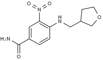 Benzamide, 3-nitro-4-[[(tetrahydro-3-furanyl)methyl]amino]- Struktur