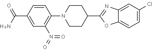 Benzamide, 4-[4-(5-chloro-2-benzoxazolyl)-1-piperidinyl]-3-nitro- Struktur