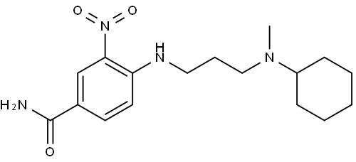 Benzamide, 4-[[3-(cyclohexylmethylamino)propyl]amino]-3-nitro- Struktur