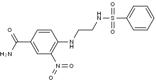 Benzamide, 3-nitro-4-[[2-[(phenylsulfonyl)amino]ethyl]amino]- Struktur
