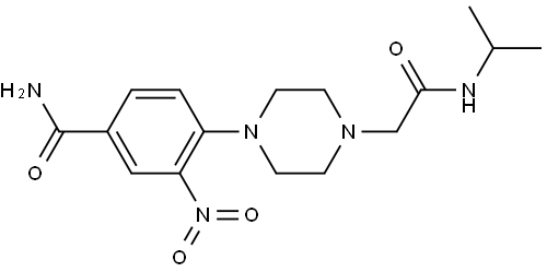 1-Piperazineacetamide, 4-[4-(aminocarbonyl)-2-nitrophenyl]-N-(1-methylethyl)- Struktur