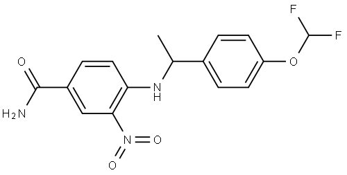 Benzamide, 4-[[1-[4-(difluoromethoxy)phenyl]ethyl]amino]-3-nitro- Struktur