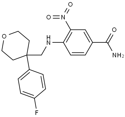 Benzamide, 4-[[[4-(4-fluorophenyl)tetrahydro-2H-pyran-4-yl]methyl]amino]-3-nitro- Structure