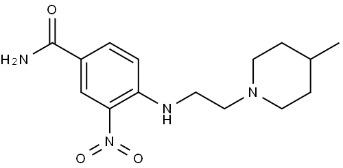 Benzamide, 4-[[2-(4-methyl-1-piperidinyl)ethyl]amino]-3-nitro- Struktur