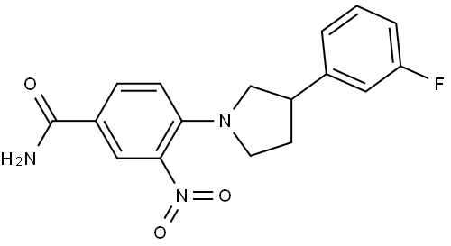 Benzamide, 4-[3-(3-fluorophenyl)-1-pyrrolidinyl]-3-nitro- Structure