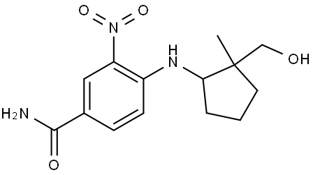 Benzamide, 4-[[2-(hydroxymethyl)-2-methylcyclopentyl]amino]-3-nitro- Struktur