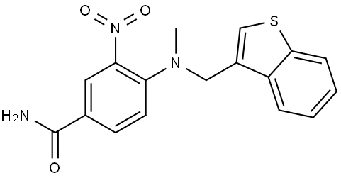 Benzamide, 4-[(benzo[b]thien-3-ylmethyl)methylamino]-3-nitro- Struktur