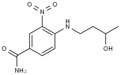 Benzamide, 4-[(3-hydroxybutyl)amino]-3-nitro- Struktur
