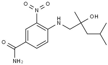 Benzamide, 4-[(2-hydroxy-2,4-dimethylpentyl)amino]-3-nitro- Struktur