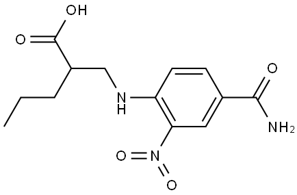 Pentanoic acid, 2-[[[4-(aminocarbonyl)-2-nitrophenyl]amino]methyl]- Struktur
