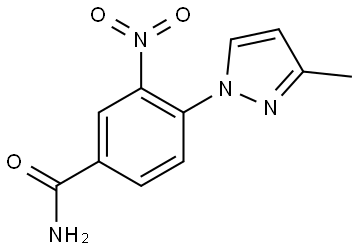 Benzamide, 4-(3-methyl-1H-pyrazol-1-yl)-3-nitro- Struktur