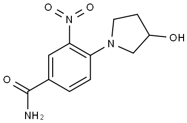 Benzamide, 4-(3-hydroxy-1-pyrrolidinyl)-3-nitro- Struktur