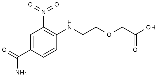 Acetic acid, 2-[2-[[4-(aminocarbonyl)-2-nitrophenyl]amino]ethoxy]- Struktur