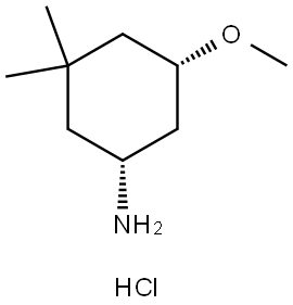 rel-(1R,5S)-5-Methoxy-3,3-dimethylcyclohexan-1-amine hydrochloride Struktur