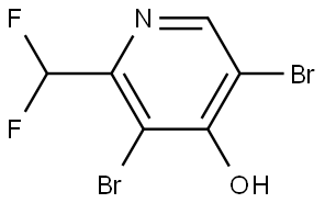 3,5-dibromo-2-(difluoromethyl)pyridin-4-ol Struktur