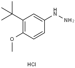 Hydrazine, [3-(1,1-dimethylethyl)-4-methoxyphenyl]-, hydrochloride (1:1) Structure
